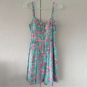 Lilly Pulitzer Blue and Pink Lobster print sundress WORN TWICE